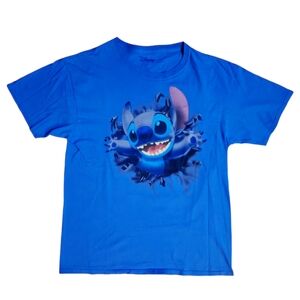Large Blue Stitch "Bursting Through" Graphic Tee
